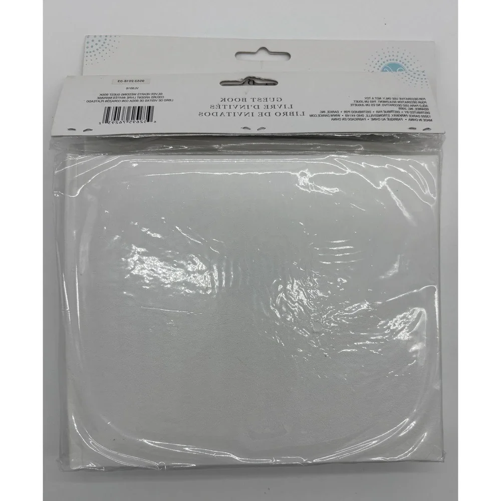 Victoria Lynn Linked Hearts Wedding Guest Book White Silver 32 Pages Bulk 4 Lot
